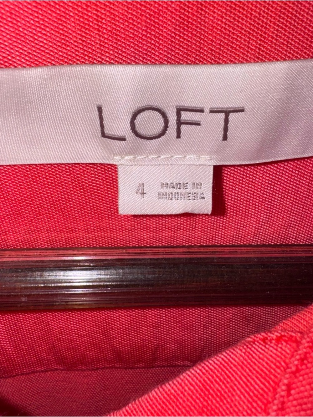 LOFT Size 4 coral Tie Waist Midi Shirt Dress Button Front Lightweight Resort - Picture 4 of 5
